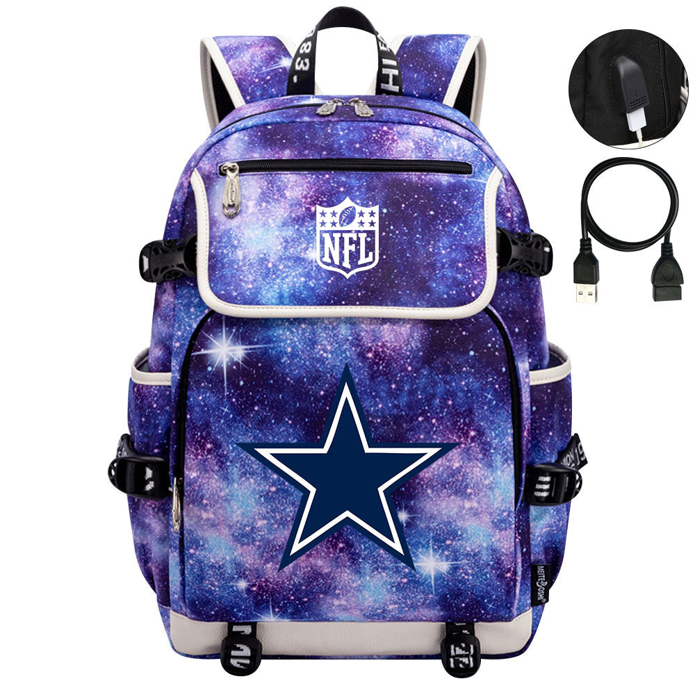 Dallas Cowboys Football Team Rugby Backpack School Notebook Travel Bag