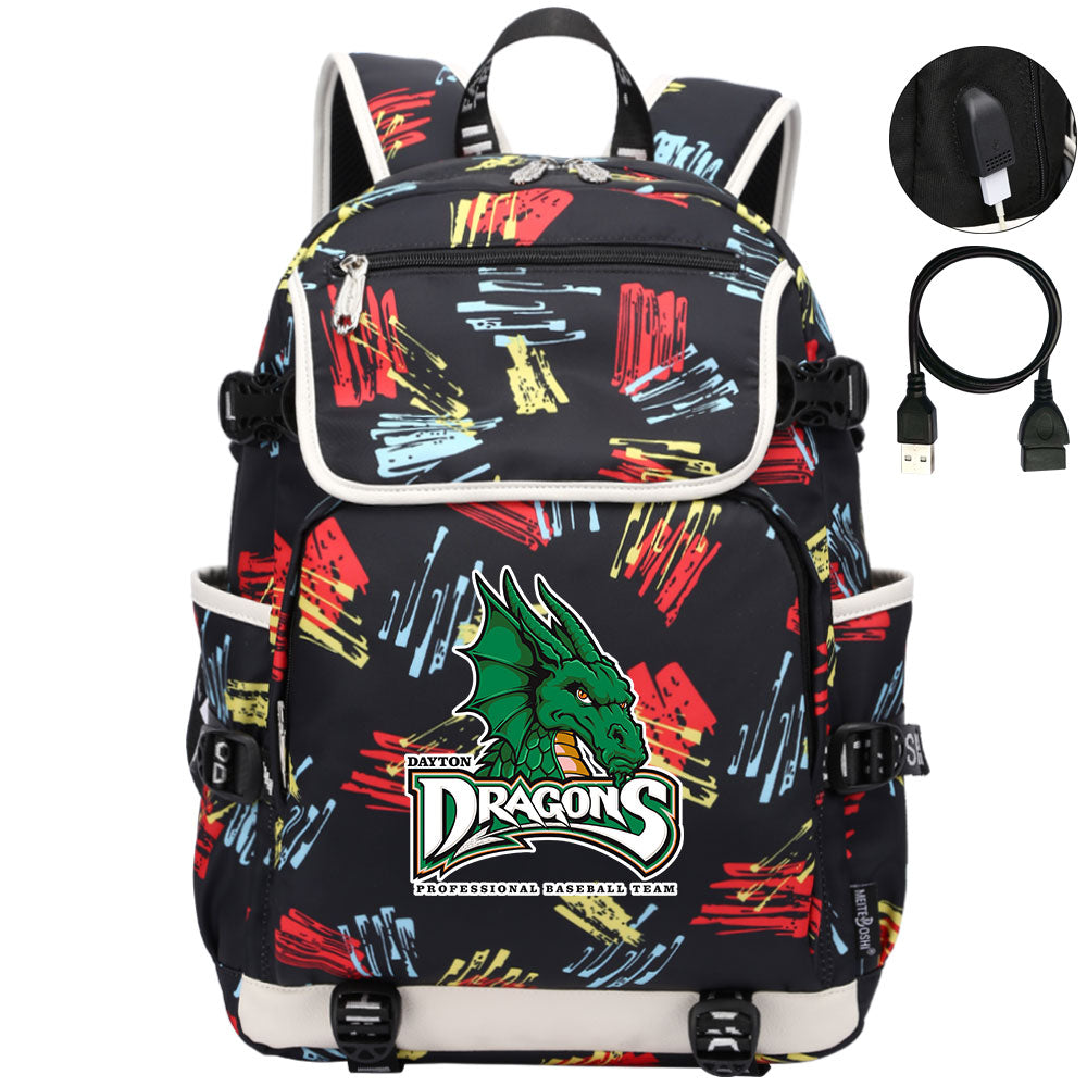 Dayton Dragons Backpack School Notebook Travel Bags
