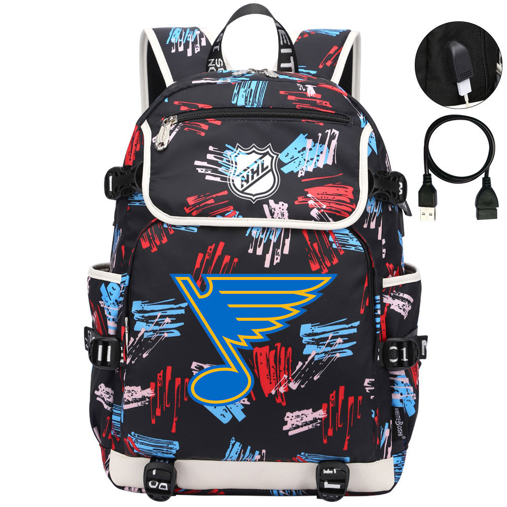 St Louis Blues Hockey Team Backpack School Notebook Travel Bags