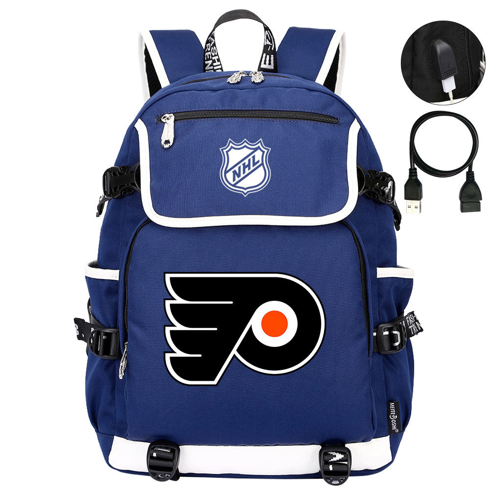 Philadelphia Flyers Hockey League Backpack School Notebook Travel Bag