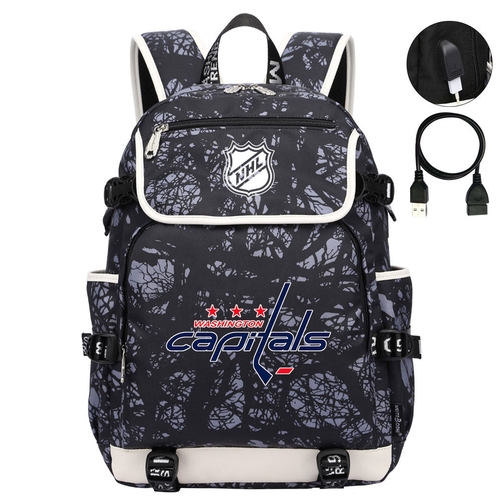 Washington Capitals Hockey League Backpack School Notebook Travel Bag