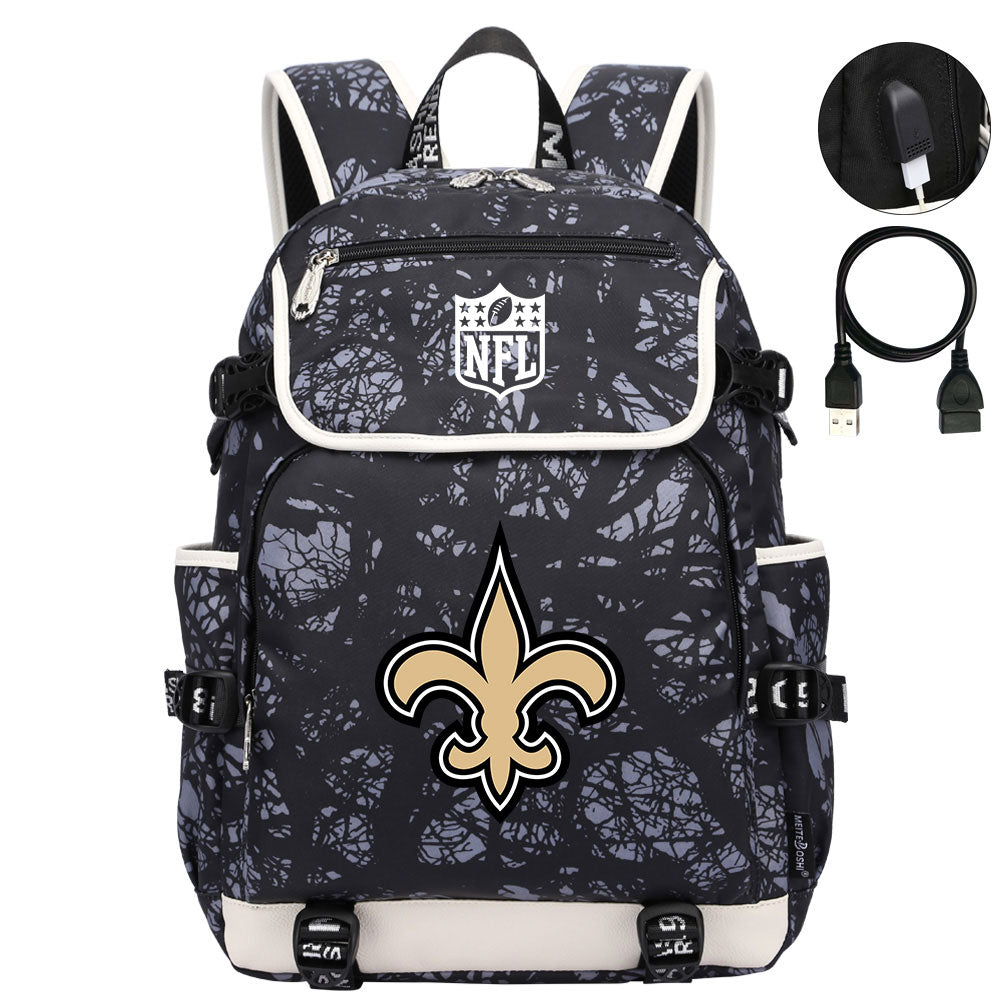 New Orleans Saints Football Rugby Backpack School Notebook Travel Bags