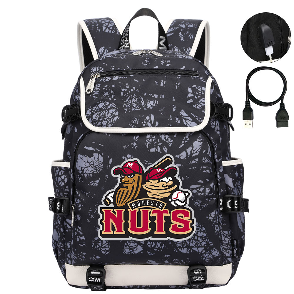 Modesto Nuts Backpack School Notebook Travel Bags