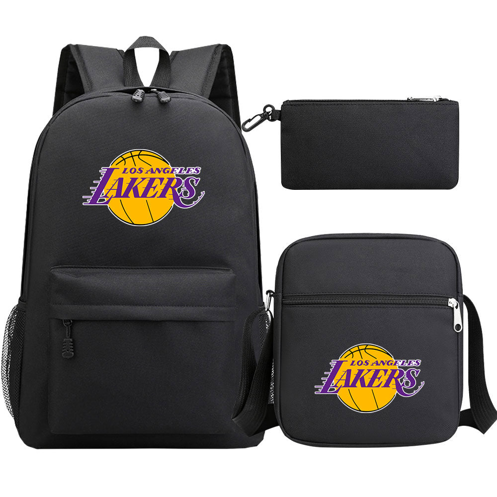 Los Angeles Lakers School Backpack Shoulder Bag Pencil Bags 3pcs Set
