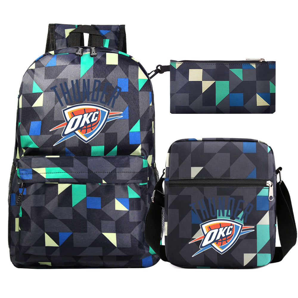 Oklahoma City Thunder Basketball School Backpack Shoulder Bag Pencil Bags 3pcs Set