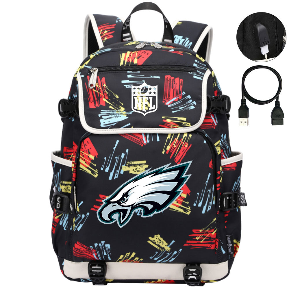 Philadelphia Eagles Football Rugby Backpack School Notebook Travel Bags