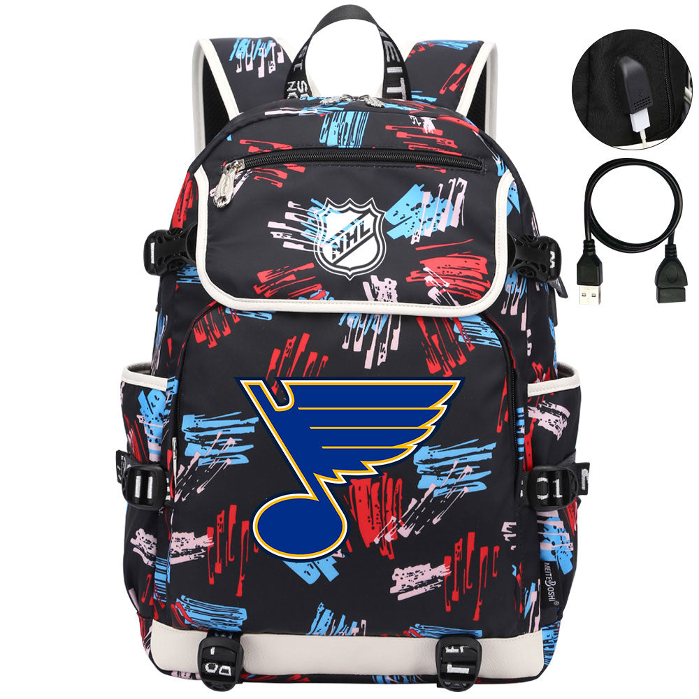 St Louis Blues Hockey Team Backpack School Notebook Travel Bags