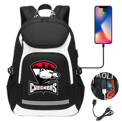 Charlotte Checkers Hockey Backpack School Notebook Travel Bags With USB