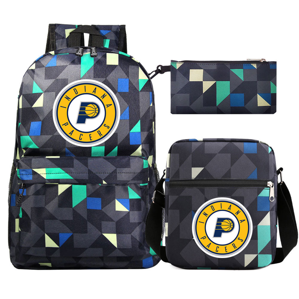 Indiana Pacers Basketball School Backpack Shoulder Bag Pencil Bags 3pcs Set