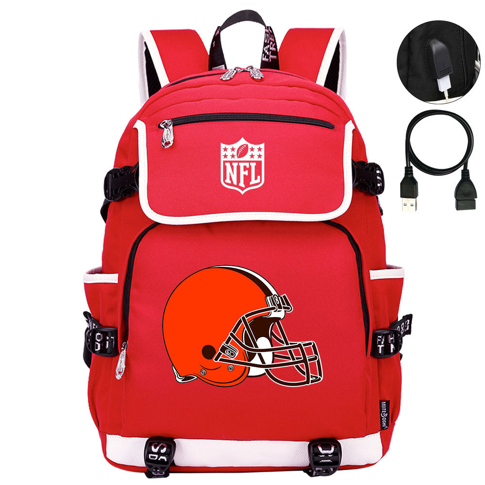 Cleveland Browns Football Team Rugby Backpack School Notebook Travel Bag