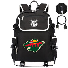 Minnesota Wild Hockey League Backpack School Notebook Travel Bag