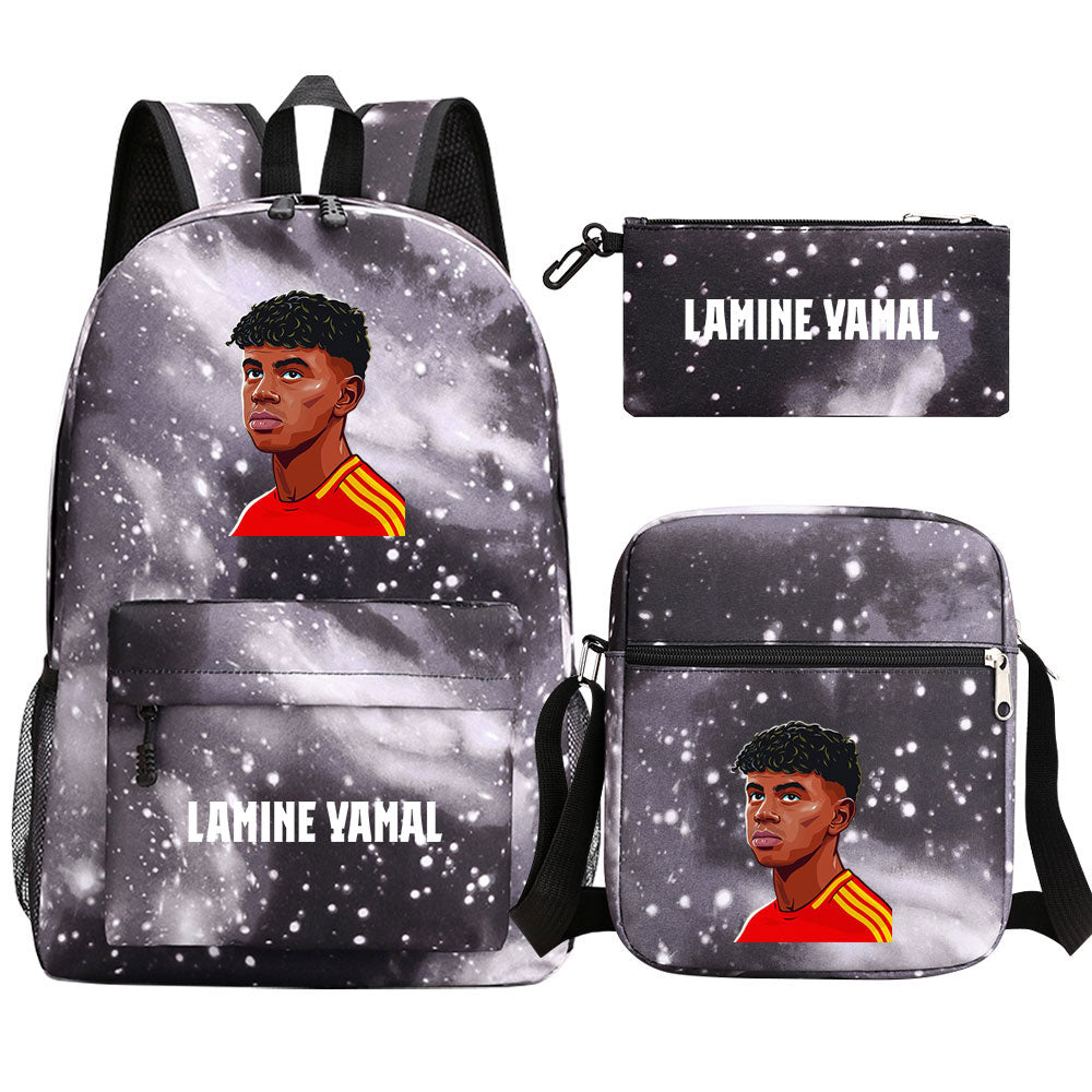 Lamine Yamal Football Player School Backpack Shoulder Bag Pencil Bags 3pcs Set