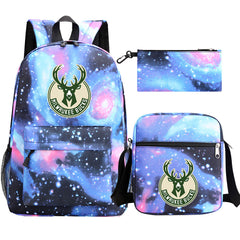 Milwaukee Bucks Basketball School Backpack Shoulder Bag Pencil Bags 3pcs Set