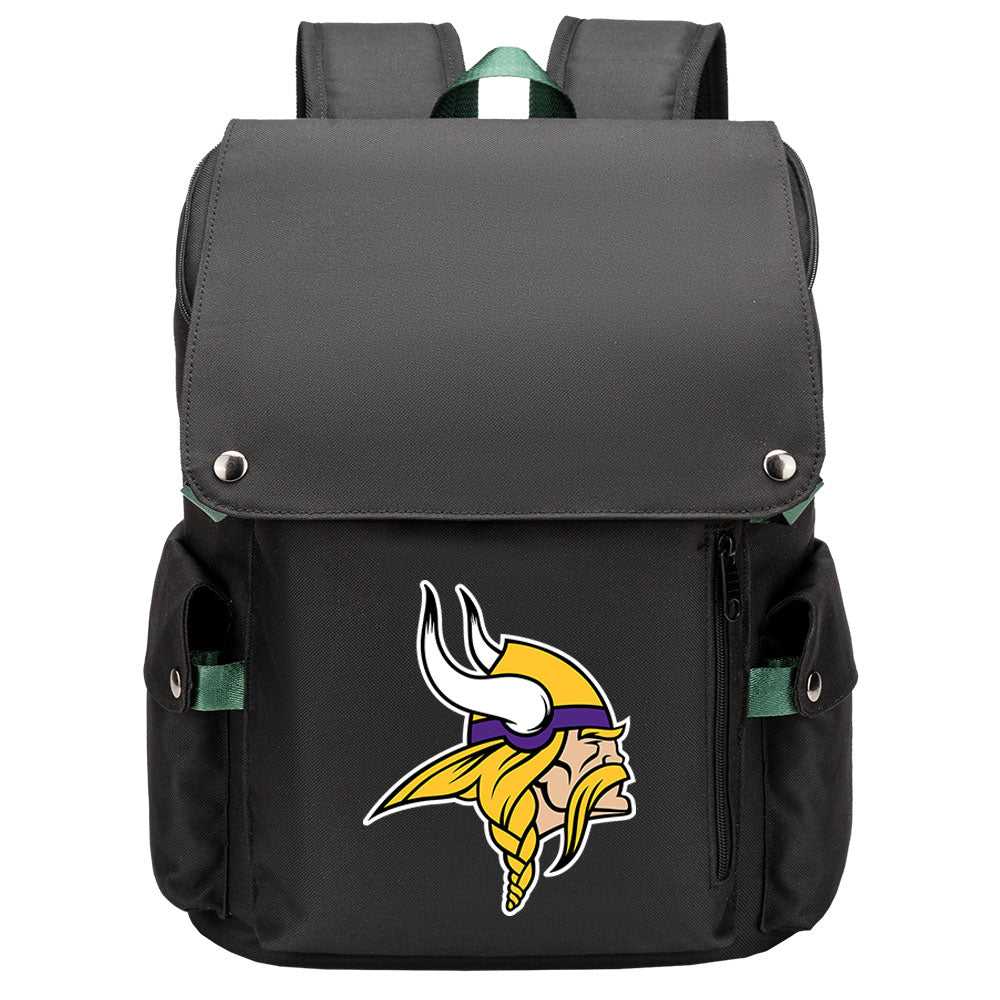 Minnesota Vikings Football Team Rugby Laptop Backpack Oxford School Bag