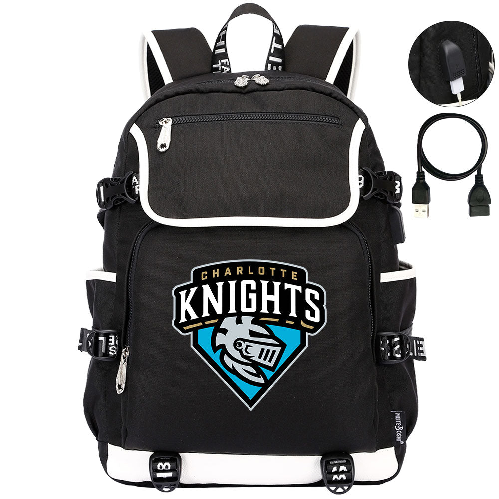 Charlotte Knights Backpack School Notebook Travel Bags