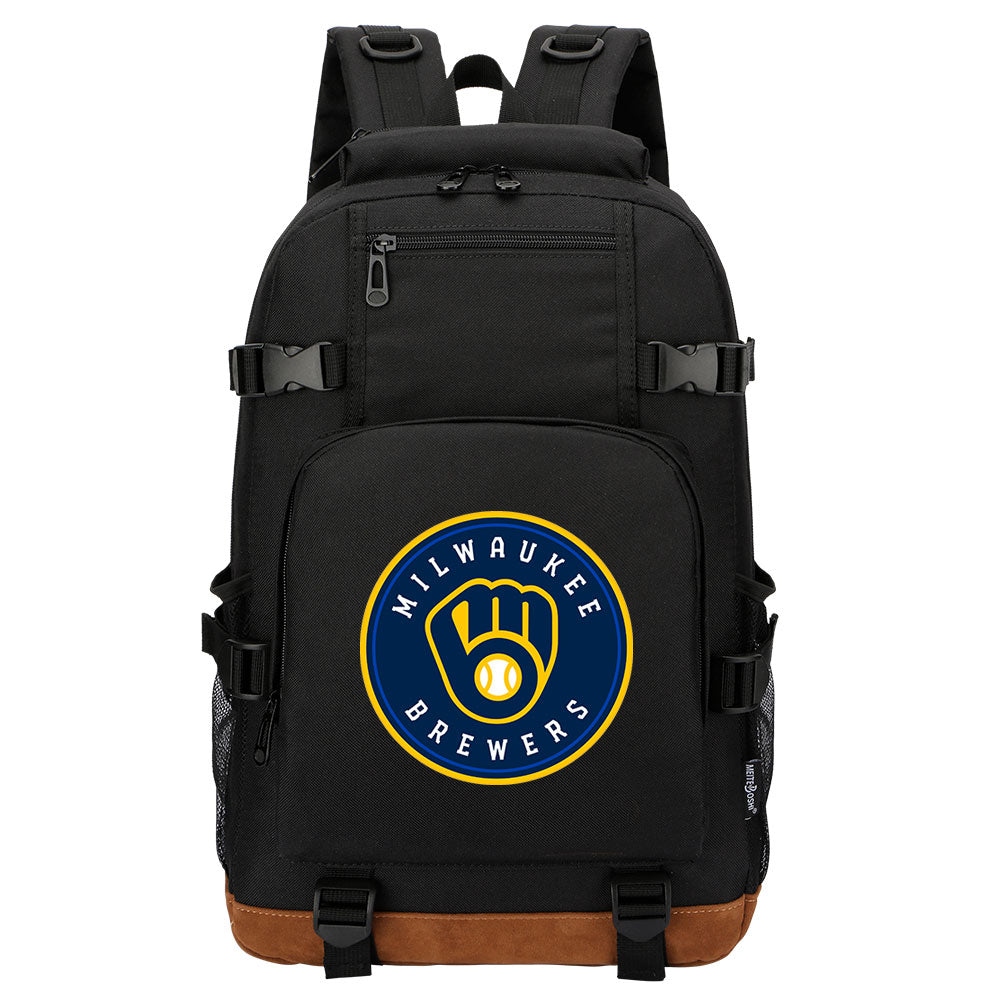 Milwaukee Brewers Waterproof Backpack School Notebook Travel Bag