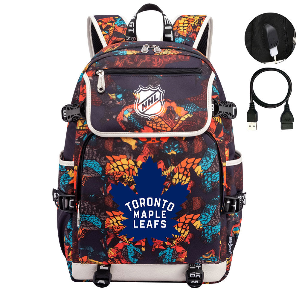 Toronto Maple Leafs Hockey League Backpack School Notebook Travel Bags