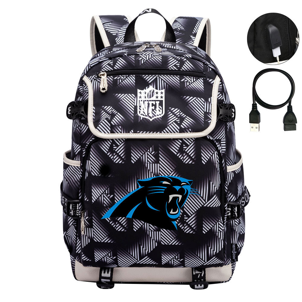Carolina Panthers Football Team Rugby Backpack School Notebook Travel Bag