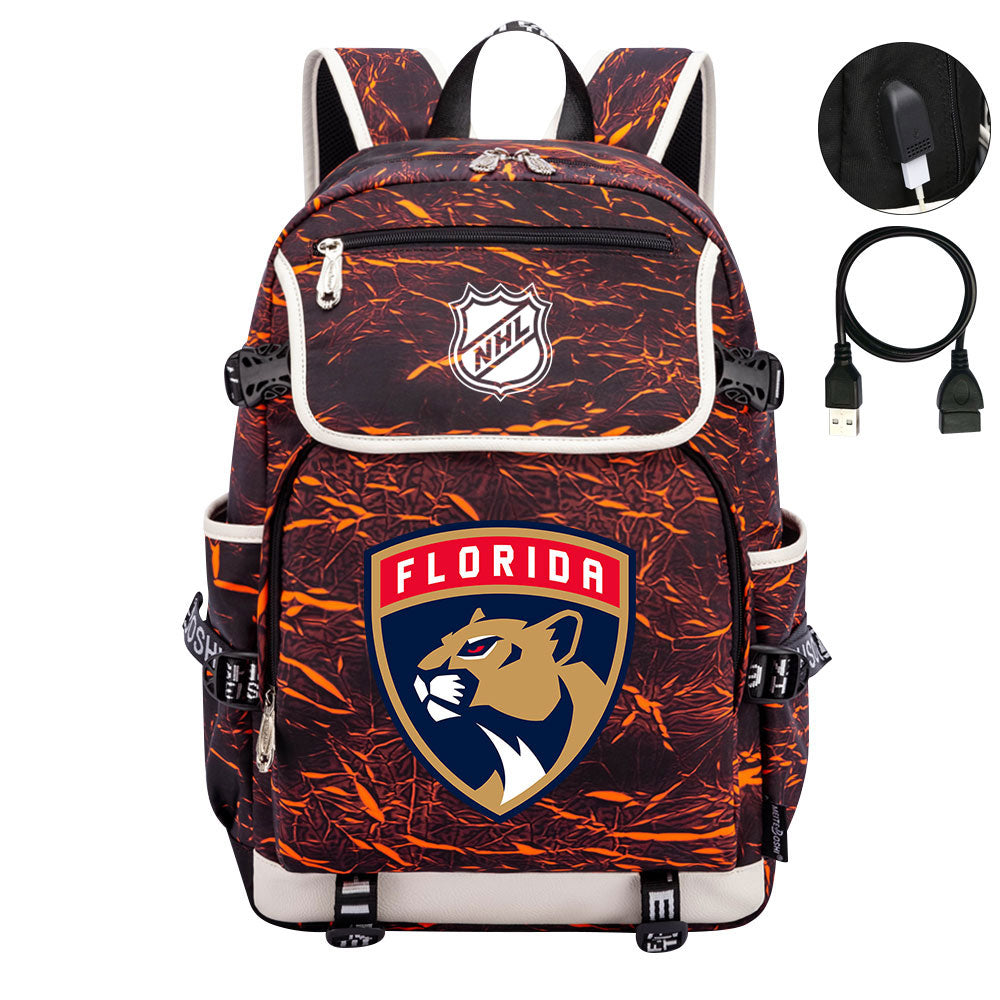 Florida Panthers Hockey League Backpack School Notebook Travel Bag