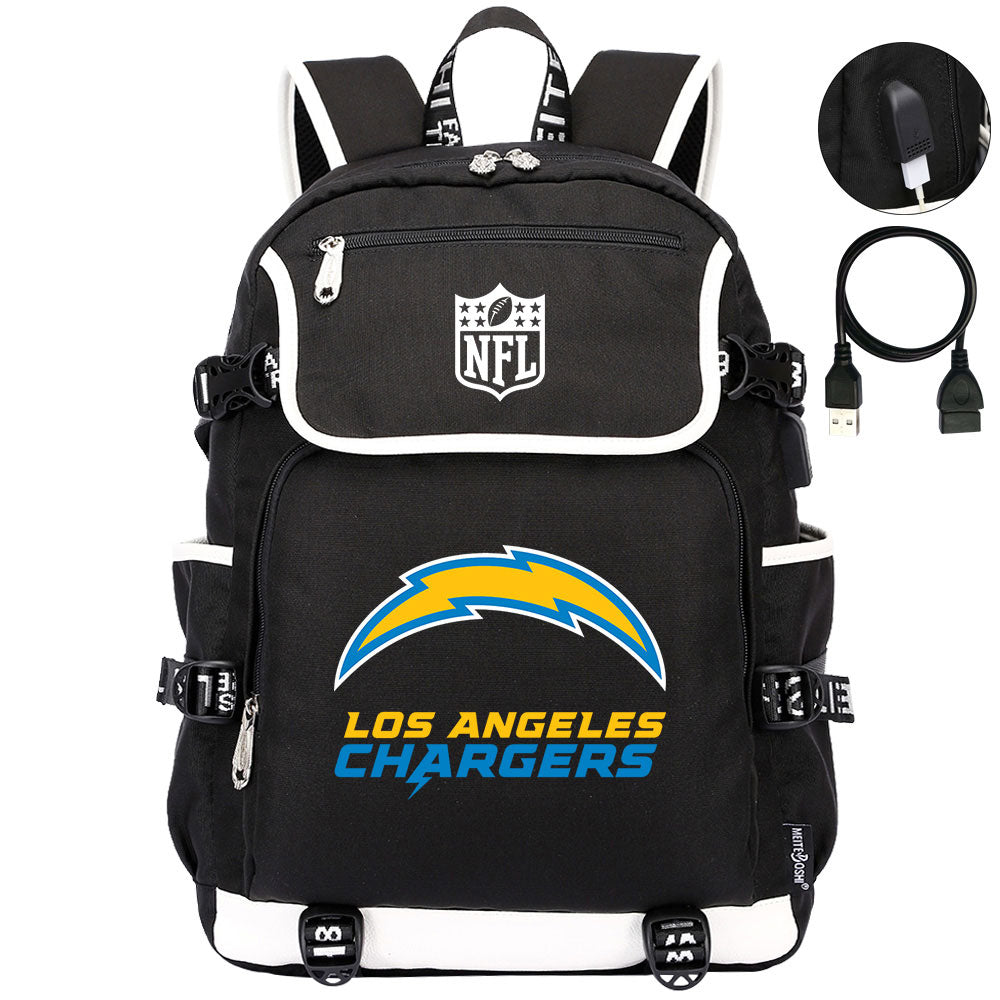 Los Angeles Chargers Football Rugby Backpack School Notebook Travel Bags
