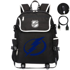 Tampa Bay Lightning Hockey League Backpack School Notebook Travel Bag