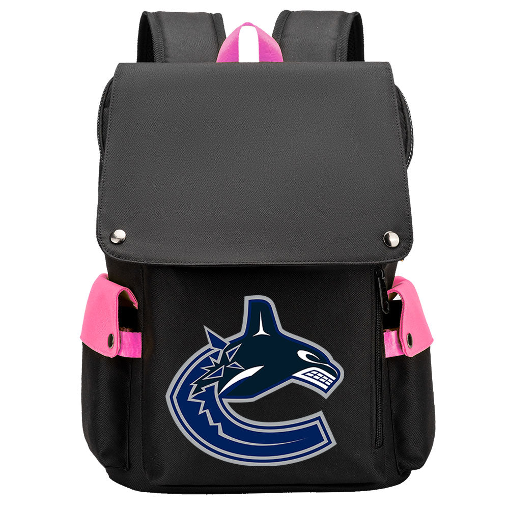Vancouver Canucks Hockey Team School Backpack Oxford Laptop Bag