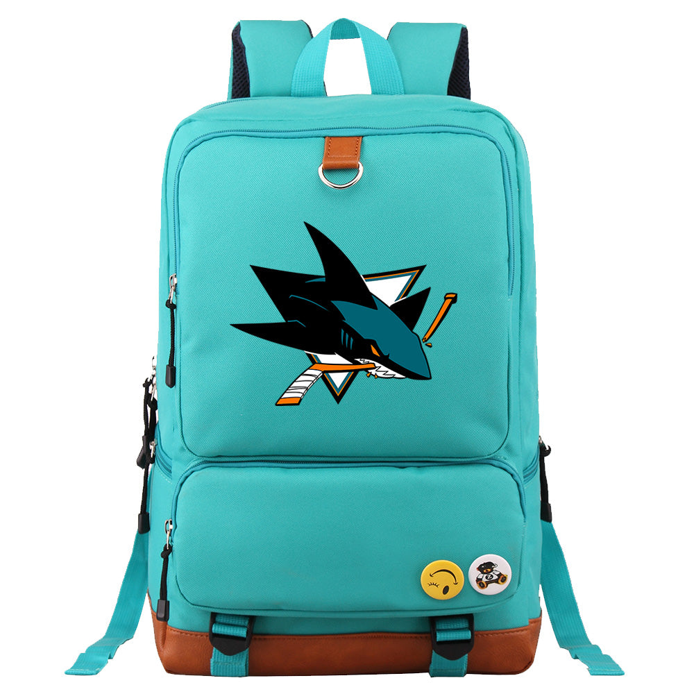 San Jose Sharks Hockey Team Proof Backpack NoteBook Laptop School Bag