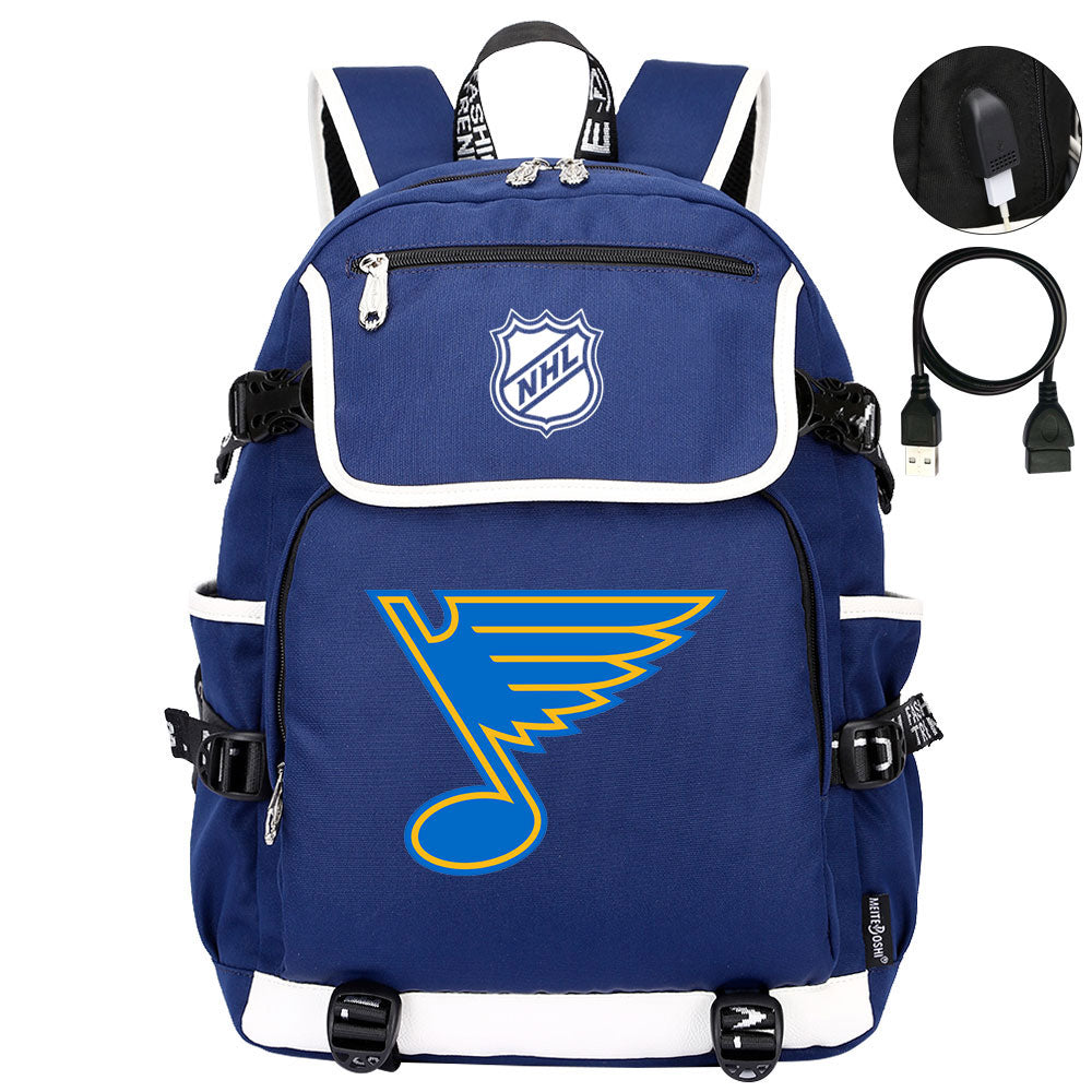 St Louis Blues Hockey Team Backpack School Notebook Travel Bags