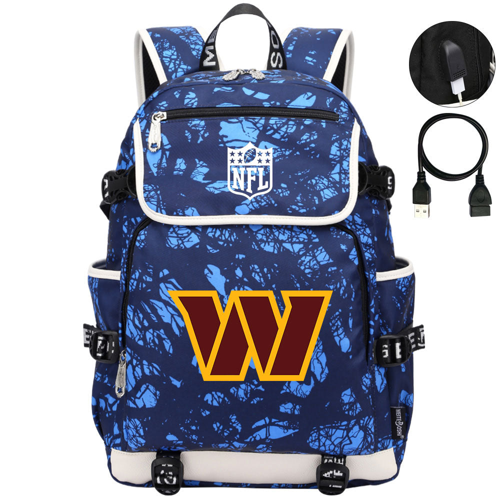 Washington Commanders Football Rugby Backpack School Notebook Travel Bags