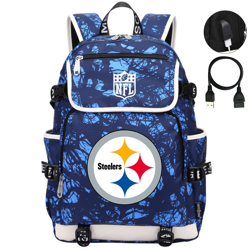 Pittsburgh Steelers Football Rugby Backpack School Notebook Travel Bags
