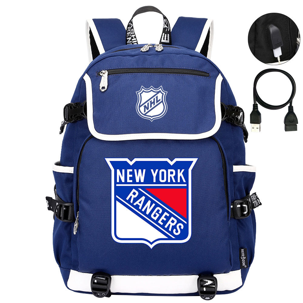 New York Rangers Hockey League Backpack School Notebook Travel Bag
