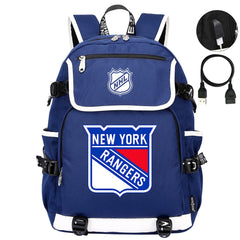 New York Rangers Hockey League Backpack School Notebook Travel Bag