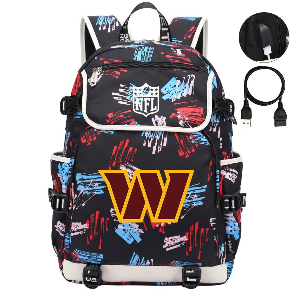 Washington Commanders Football Rugby Backpack School Notebook Travel Bags