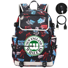 New England Whalers Hockey League Backpack School Notebook Travel Bag