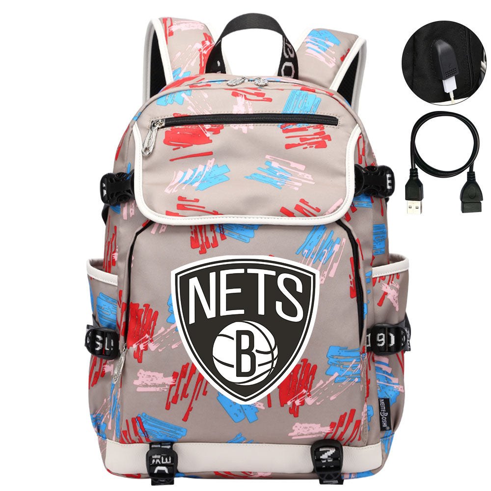 Brooklyn Nets Backpack School Notebook Travel Bags