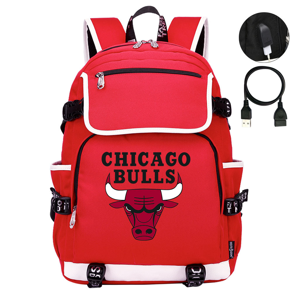 Chicago Bulls Backpack School Notebook Travel Bags