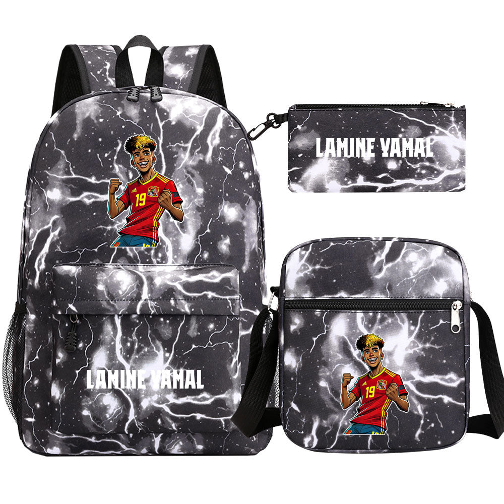 Lamine Yamal Football Player School Backpack Shoulder Bag Pencil Bags 3pcs Set