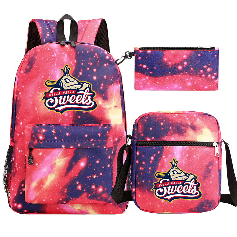 Walla Walla Sweets Baseball School Backpack Shoulder Bag Pencil Bags 3pcs Set
