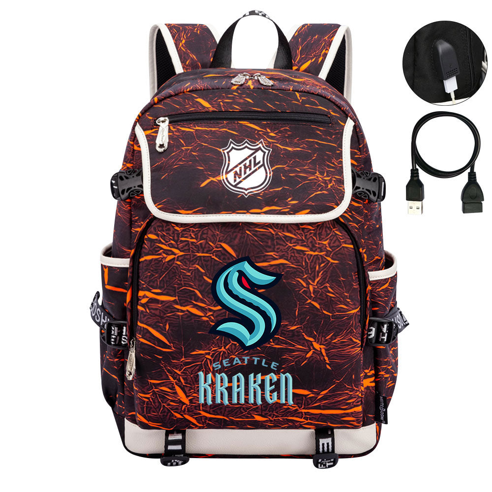 Seattle Kraken Hockey League Backpack School Notebook Travel Bags