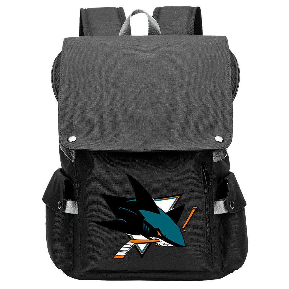 San Jose Sharks Hockey Team School Backpack Oxford Laptop Bag