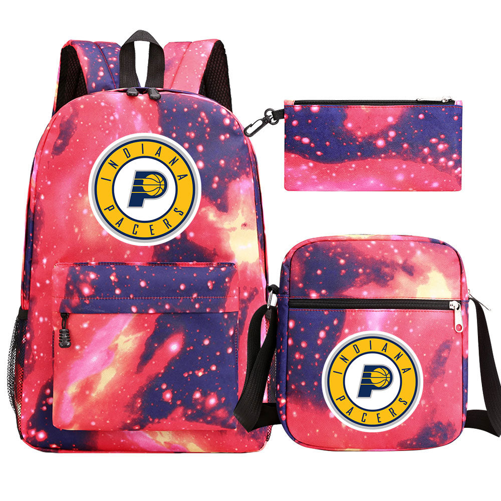 Indiana Pacers Basketball School Backpack Shoulder Bag Pencil Bags 3pcs Set