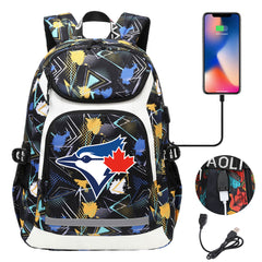 Toronto Blue Jays Backpack School Notebook Travel Bags With USB