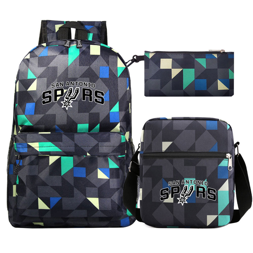 San Antonio Spurs Basketball School Backpack Shoulder Bag Pencil Bags 3pcs Set