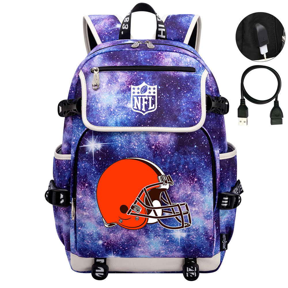 Cleveland Browns Football Team Rugby Backpack School Notebook Travel Bag