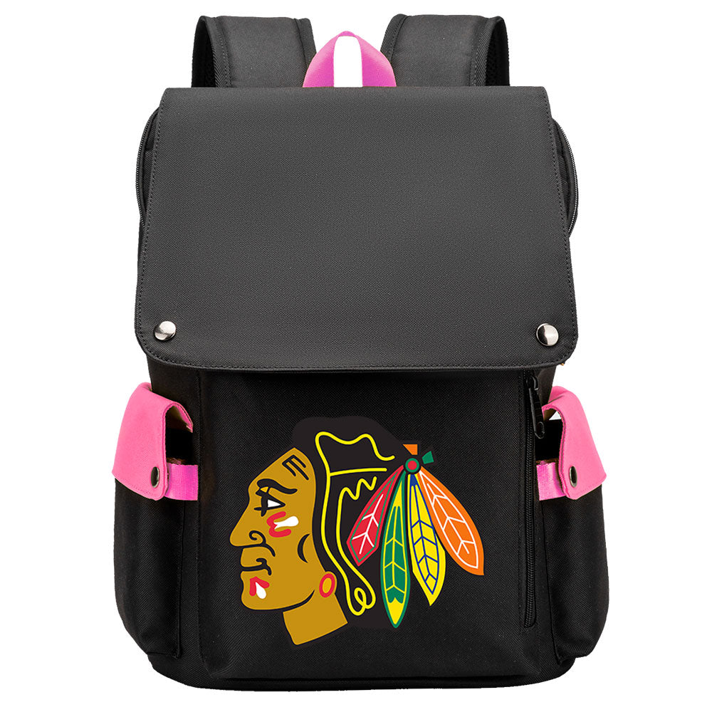 Chicago Blackhawks Hockey Team School Backpack Oxford Laptop Bag