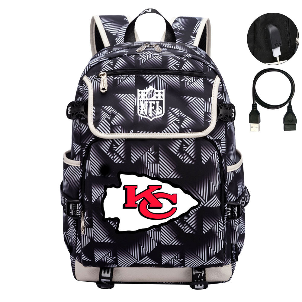 Kansas City Chiefs Football Rugby Backpack School Notebook Travel Bags