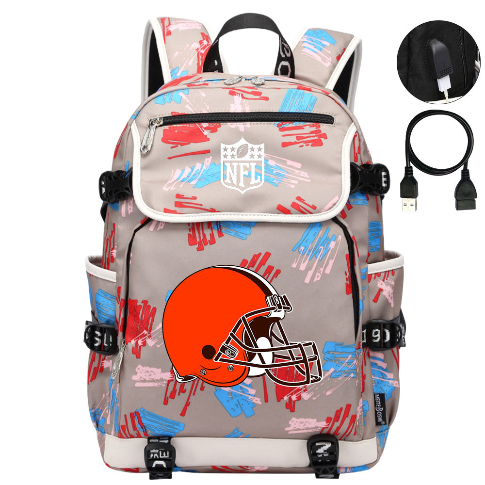 Cleveland Browns Football Team Rugby Backpack School Notebook Travel Bag