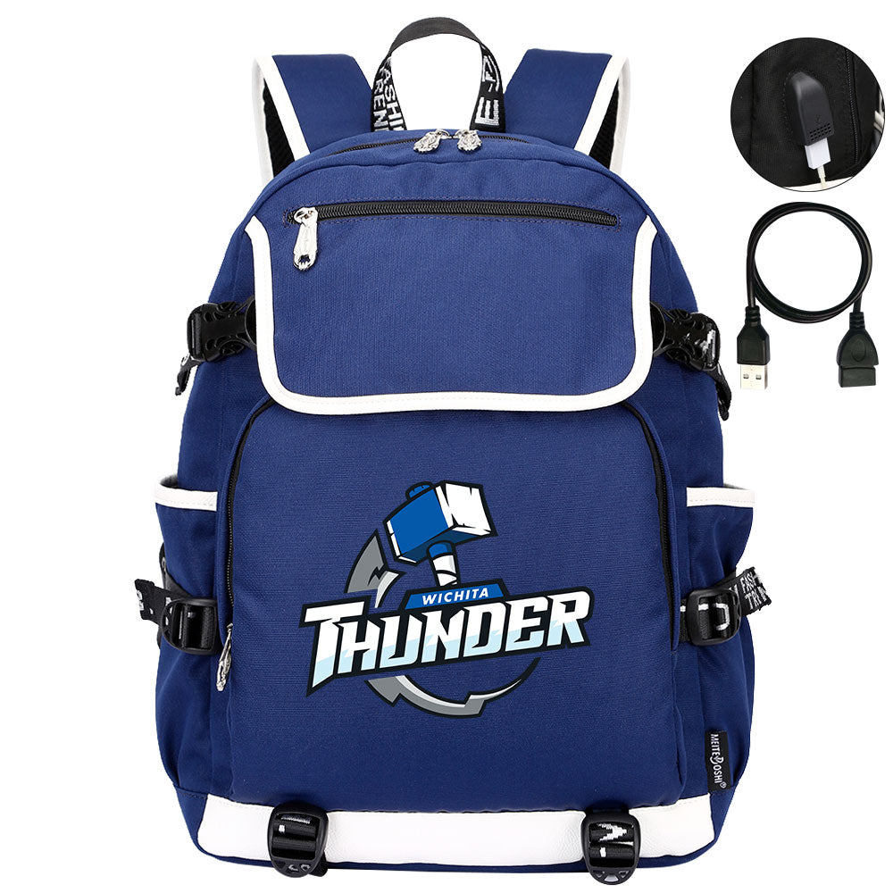 Wichita Thunder Hockey Backpack School Notebook Travel Bag