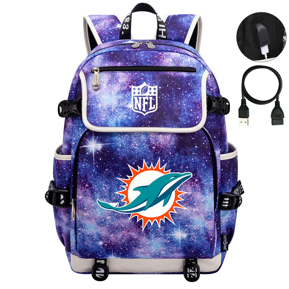 Miami Dolphins Football Rugby Backpack School Notebook Travel Bags