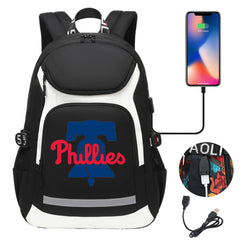 Philadelphia Phillies Backpack School Notebook Travel Bags With USB